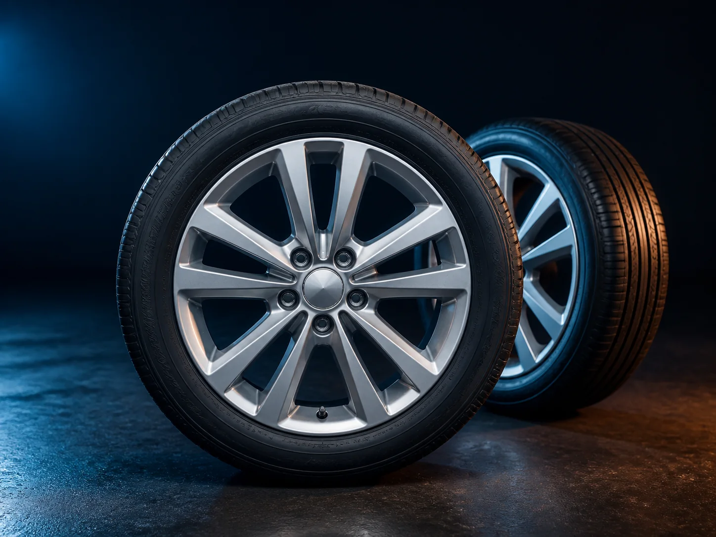 Complete tires mounted on alloy wheels for on-rim tire change